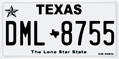 TX license plate DML8755