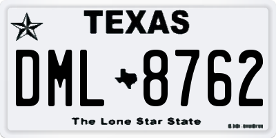 TX license plate DML8762