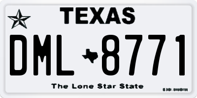 TX license plate DML8771