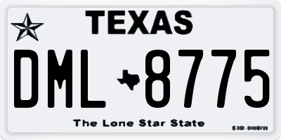 TX license plate DML8775