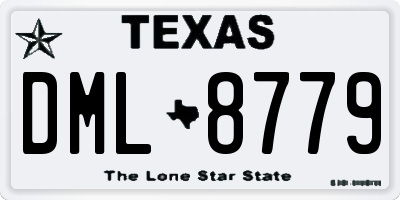 TX license plate DML8779
