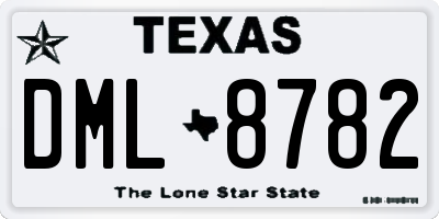 TX license plate DML8782
