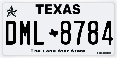 TX license plate DML8784