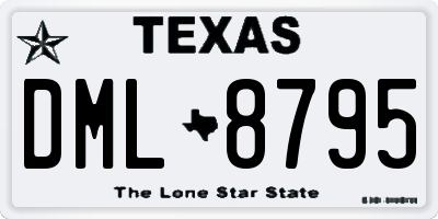 TX license plate DML8795