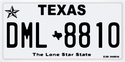 TX license plate DML8810