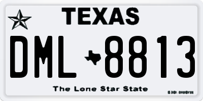 TX license plate DML8813