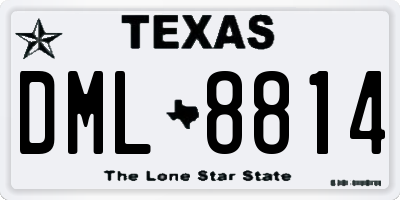 TX license plate DML8814