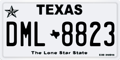 TX license plate DML8823