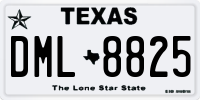 TX license plate DML8825