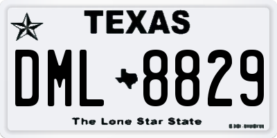 TX license plate DML8829