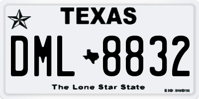 TX license plate DML8832