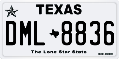 TX license plate DML8836