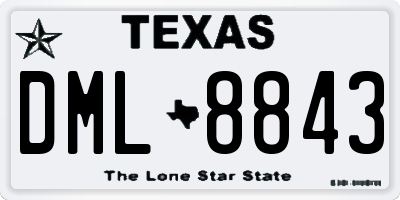 TX license plate DML8843