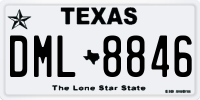 TX license plate DML8846