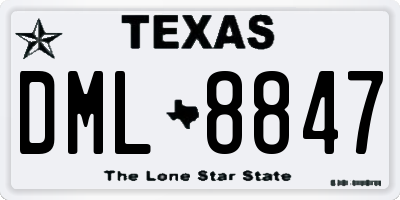 TX license plate DML8847