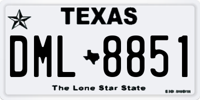 TX license plate DML8851