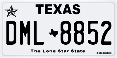 TX license plate DML8852
