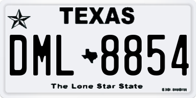 TX license plate DML8854