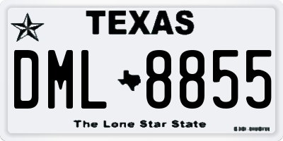 TX license plate DML8855