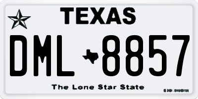 TX license plate DML8857