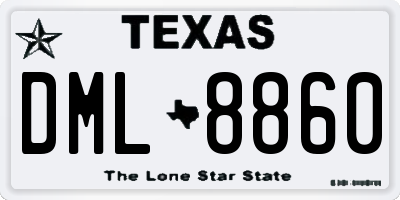 TX license plate DML8860
