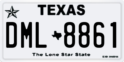 TX license plate DML8861