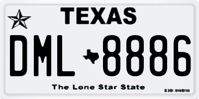 TX license plate DML8886
