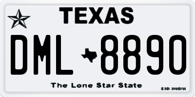 TX license plate DML8890