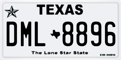 TX license plate DML8896