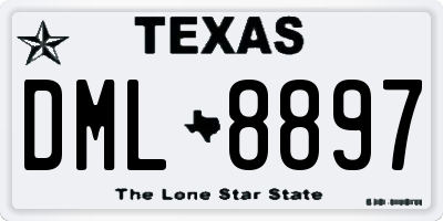 TX license plate DML8897