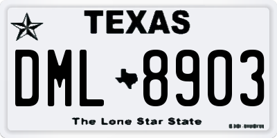 TX license plate DML8903