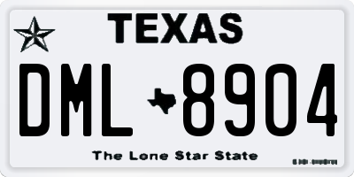 TX license plate DML8904