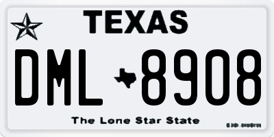 TX license plate DML8908