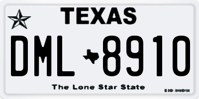 TX license plate DML8910