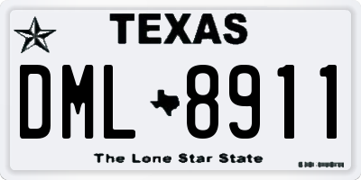 TX license plate DML8911