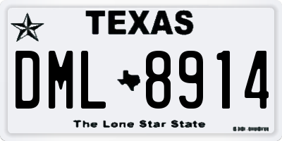 TX license plate DML8914