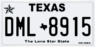 TX license plate DML8915