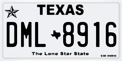 TX license plate DML8916