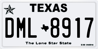 TX license plate DML8917