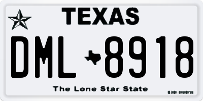 TX license plate DML8918
