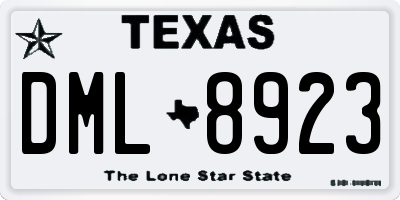 TX license plate DML8923