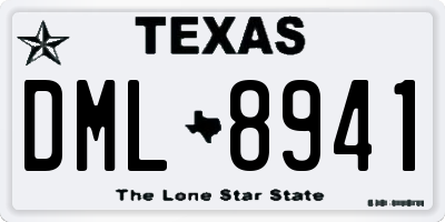 TX license plate DML8941