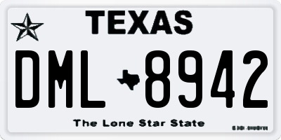 TX license plate DML8942