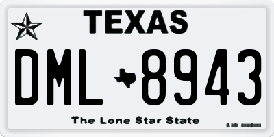 TX license plate DML8943