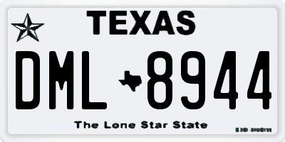 TX license plate DML8944