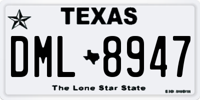 TX license plate DML8947