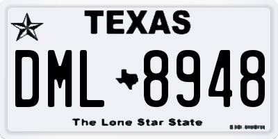 TX license plate DML8948