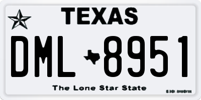 TX license plate DML8951