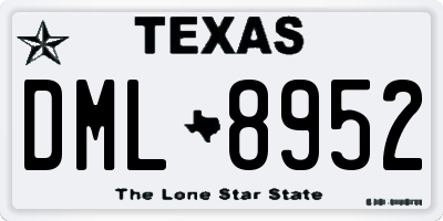 TX license plate DML8952