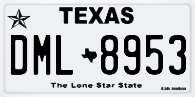 TX license plate DML8953